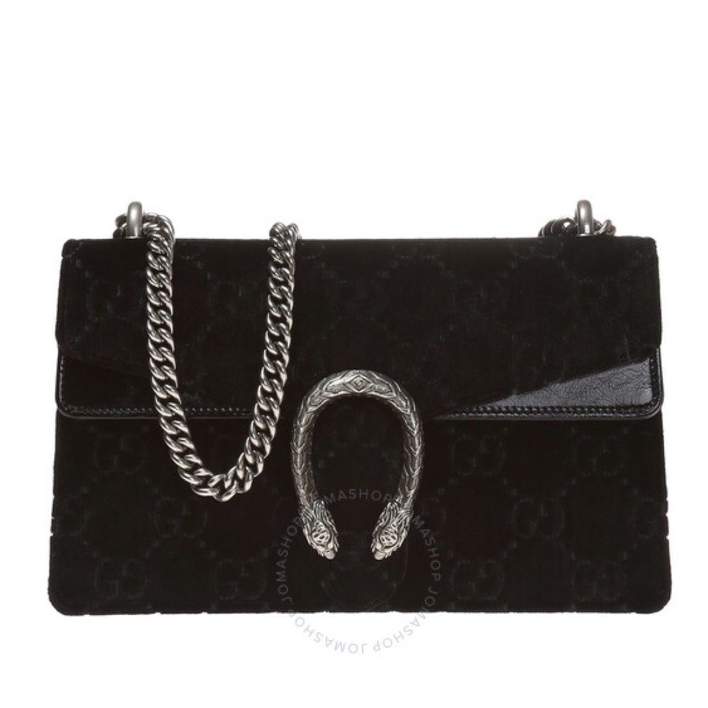 GUCCI   |   Velvet GG Monogram Small Dionysus Shoulder Bag Black